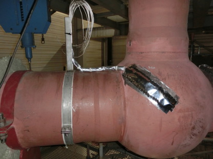 Applied sensors to the high temperature steam pipe
